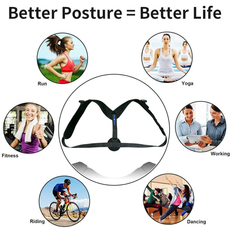 Posture Corrector plus Carrying Bag. Back support for Men, Women and Children. Invisible and Fully adjustable to support your Upper back. Relives back, shoulder and neck pain.