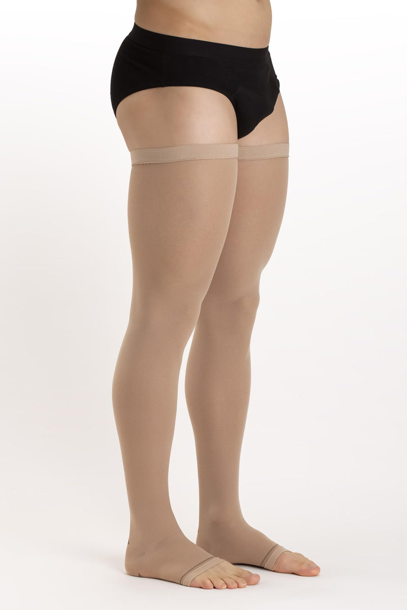[Australia] - Relaxsan Antiembolism M1370A Thrombosis Stockings for Men and Women 25-32 mmHg, Stockings Unisex Open Toe, Class 2, K2 L Skin Color 