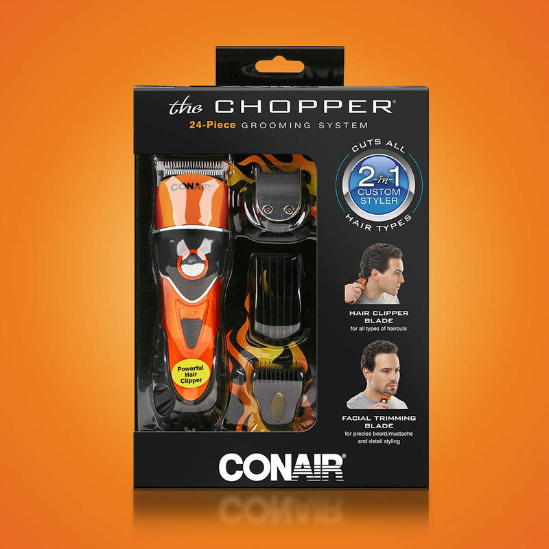 [Australia] - ConairMAN The Chopper, Hair Clippers for Men, 24-piece Hair Clipper with Mustache and Beard Trimmer 
