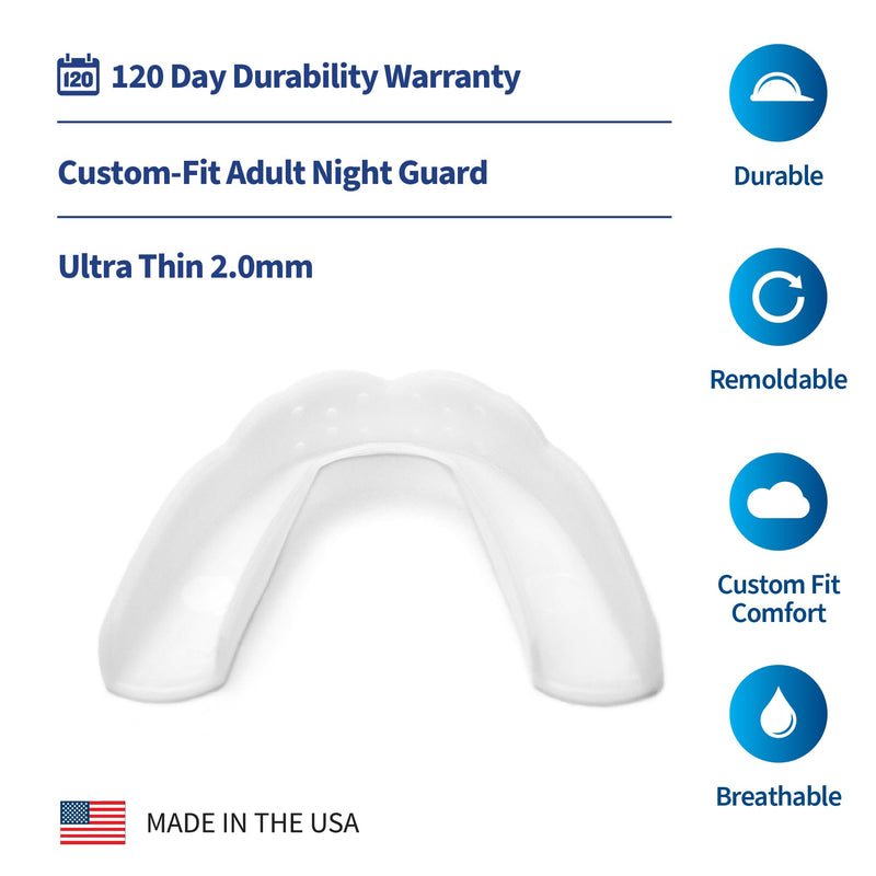 [Australia] - SOVA 3D Night Guard with Case - 2.0mm Thin - Custom-Molded Fit - Protects Against Nighttime Teeth Grinding & Clenching - Odor & Taste Free - Remoldable Up to 20 Times - Non Toxic Preformed 