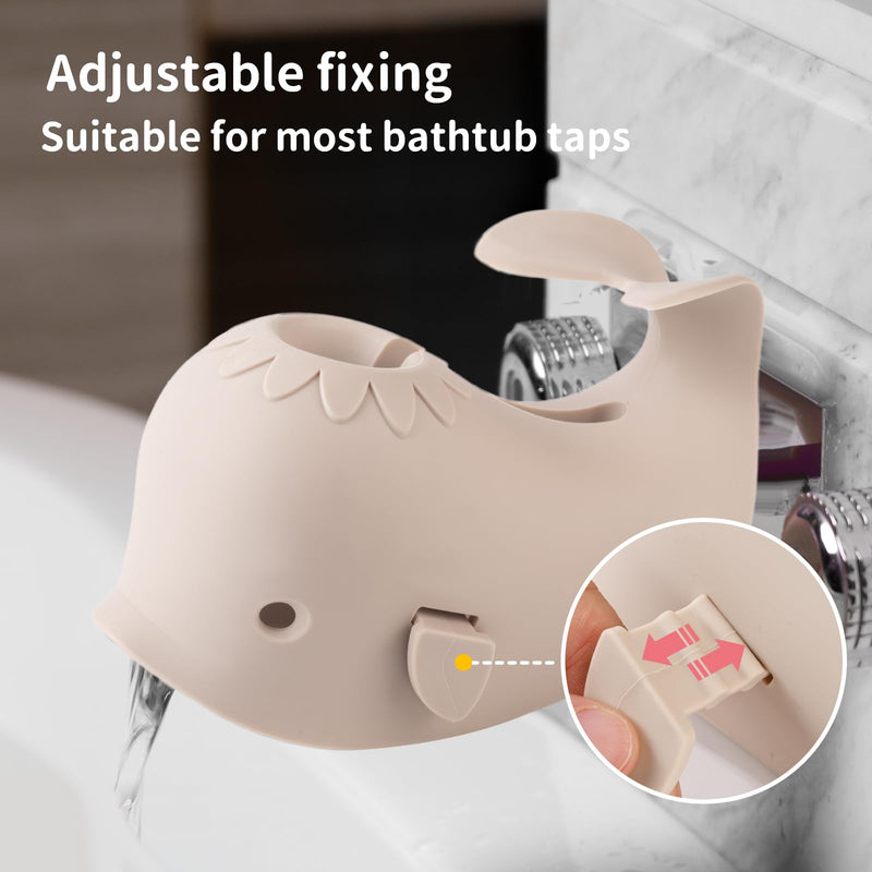 Bath Faucet Cover for Kids，Bath Spout Cover for Baby are Suitable for Most Bathtub Faucet,spout Cover Bathroom Tub Adds Fun to Your Baby in The Shower.（Grayish Beige） Grayish Beige