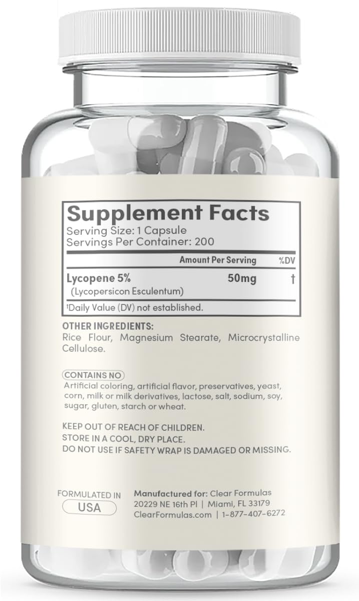 [Australia] - Lycopene 50mg 200 Vegetarian Capsules (Non-GMO & Gluten Free) 