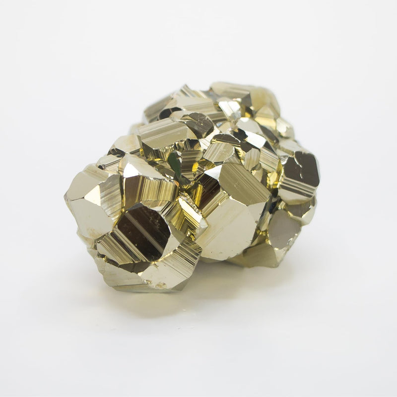 Natural Pyrite Crystal from Peru, Brilliant Cubic Spiritual Crystal Stone | Authentic octahedral or pyritohedral formations. Iron Pyrite Stone for collections, decor, and jewelry making. 13 to 14 oz