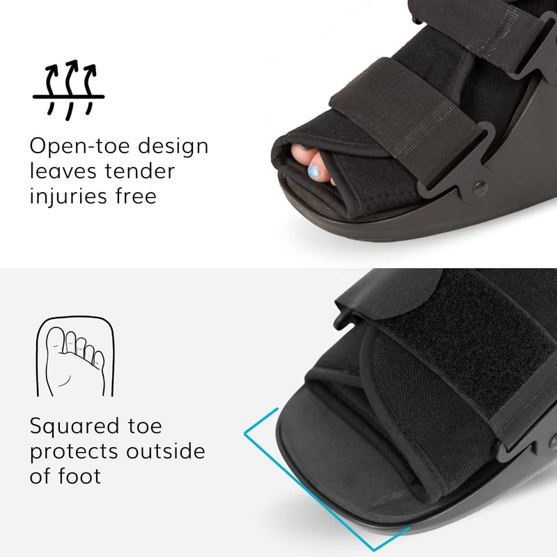 [Australia] - BraceAbility Short Walking Boot - Orthopedic Medical Walker Cast for Broken Toe Injuries, Sprained Ankles, Metatarsal Stress, Post-Op Support Left or Right Foot Fracture Shoe Fits Men and Women (XS) X-Small 