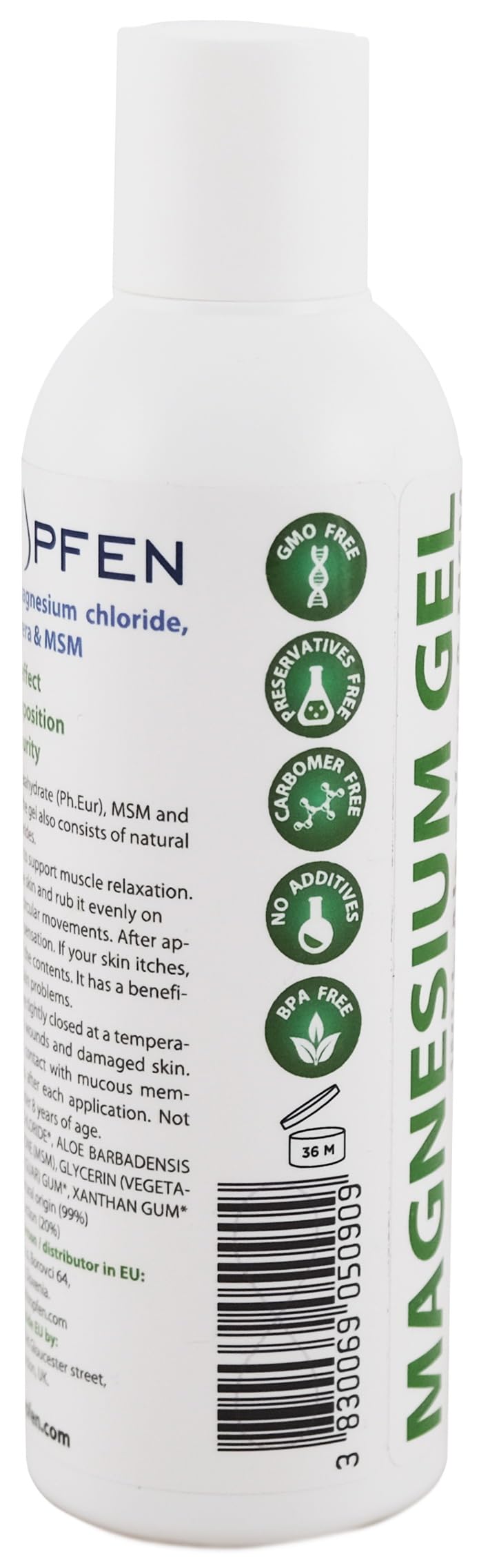 1x Magnesium Gel with Aloe Vera & MSM | 6.76 Oz - 200 ml | Pure Magnesium Chloride | Organic Aloe Vera | Soothes and Relaxes Muscles | Heiltropfen®