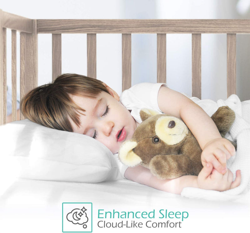 [Australia] - Nestl Toddler Pillow - Pack of 2 Baby Pillows - Organic Cotton Kids Pillow for Sleeping - Soft Kids Travel Pillow - Perfect Toddler Bed Pillow - 13 x 18 Inches,White 