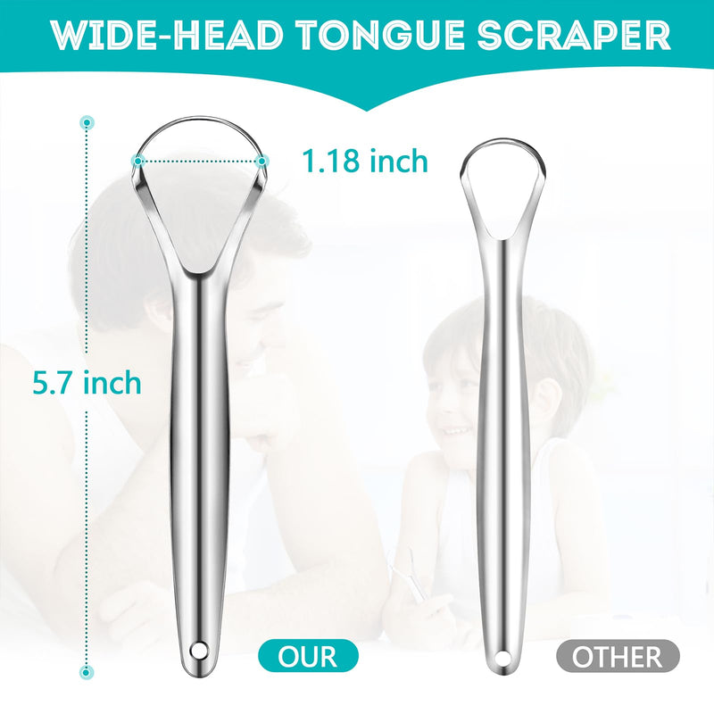 [Australia] - EZ COZY 2 Pack Tongue Scraper for Adults, Reduce Bad Breath, Tongue Cleaner with Travel Case, Stainless Steel Tongue Scrapers, Tongue Brush, Tongue Scrubber for Oral Care & Hygiene Spoon-Shape 