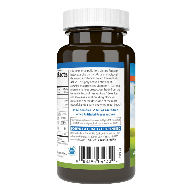 [Australia] - Carlson - ACES, Vitamins A, C, E + Selenium, Cellular Health & Immune Support, Antioxidant, 50 Softgels 