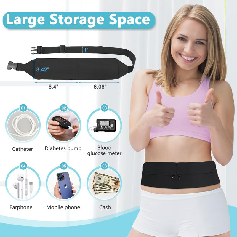 [Australia] - Peritoneal Dialysis Belt G Tube Holder PD Catheter Holder Accessories Gastrostomy Catheter Covers Pouch for G J Feeding Tube for Adults Abdominal Dialysis for Men Women (Black) Black 