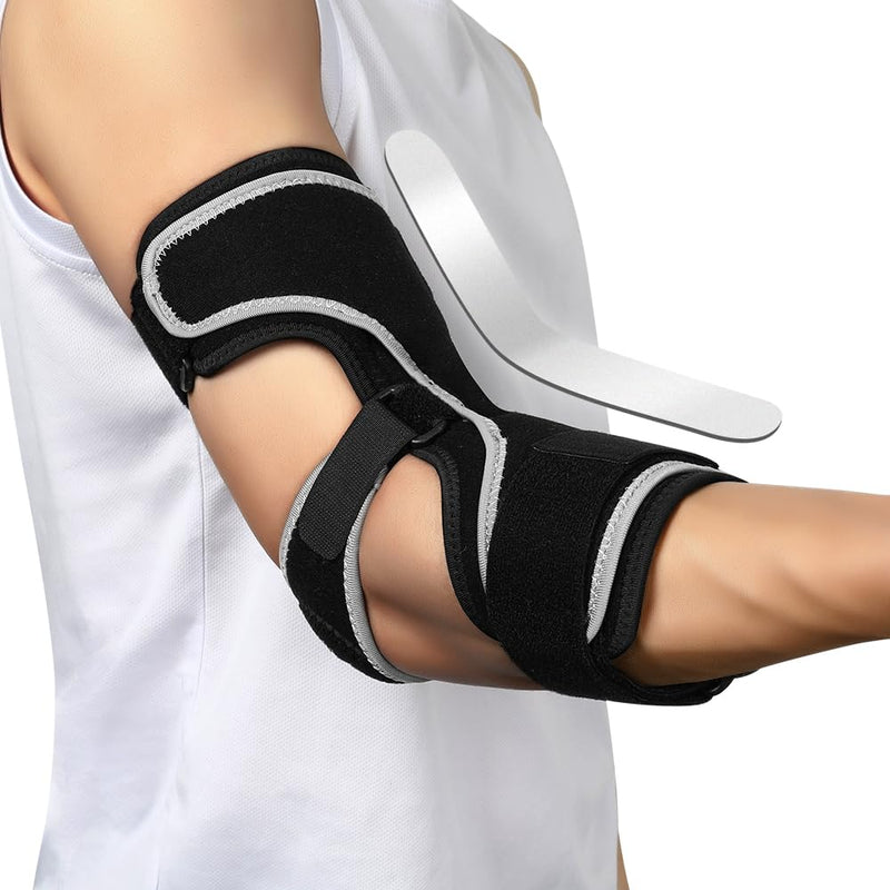 FITTOO Elbow Brace for Cubital Tunnel Syndrome, Arm Ulnar Nerve Brace Support for Elbow Discomfort, Tendonitis, Prevent Elbow Excessive Bending, Fit Left & Right Men & Women Arm Onyx Medium