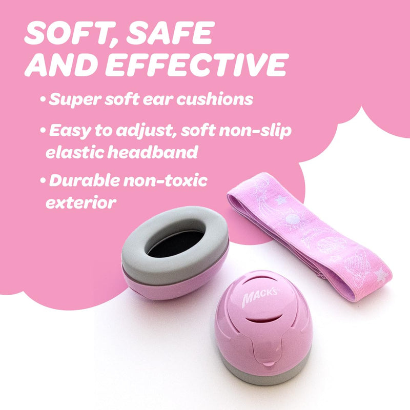 [Australia] - Mack's Baby Muffs | Baby Ear Muffs Noise Protection | High NRR | Noise Cancelling Headphones for Babies & Toddlers Pink 