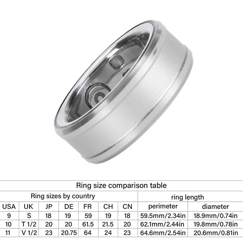 [Australia] - FOSA Smart Health Ring, NFC Sleep Monitor with Temperature Tracking, Step Counter, IP68 Waterproof, for Video Scrolling, Book Page Flipping (Silver) 