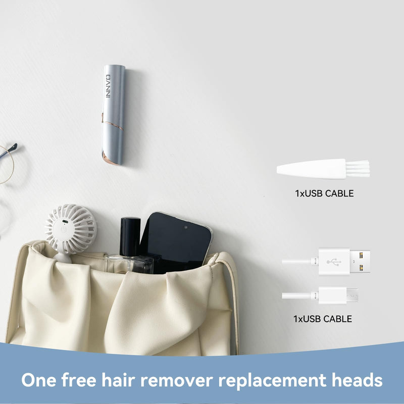 Facial Hair Remover for Women Ladies Upper Lip Hair Removal Electric Face Shaver with Rechargeable Battery Brush (Blue) Blue