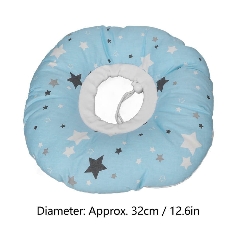 [Australia] - Piercing Pillow, Donut Pillow, Light Blue Star Pattern Pressure Ear Sore Pillow Ear Hole Piercing Pillow for Side Sleepers 