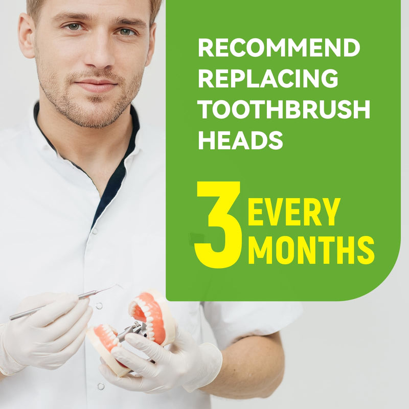 Bamboo Toothbrush Heads Compatible with Laifen, Soft Charcoal Infused Bristles, Whitening & Deep Cleaning