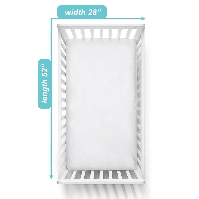 [Australia] - American Baby Company 2 Pack Fitted Crib Sheets 28" x 52", Soft Breathable Neutral 100% Cotton Jersey Sheet, White, for Boys and Girls, Fits Crib and Toddler Bed mattresses 