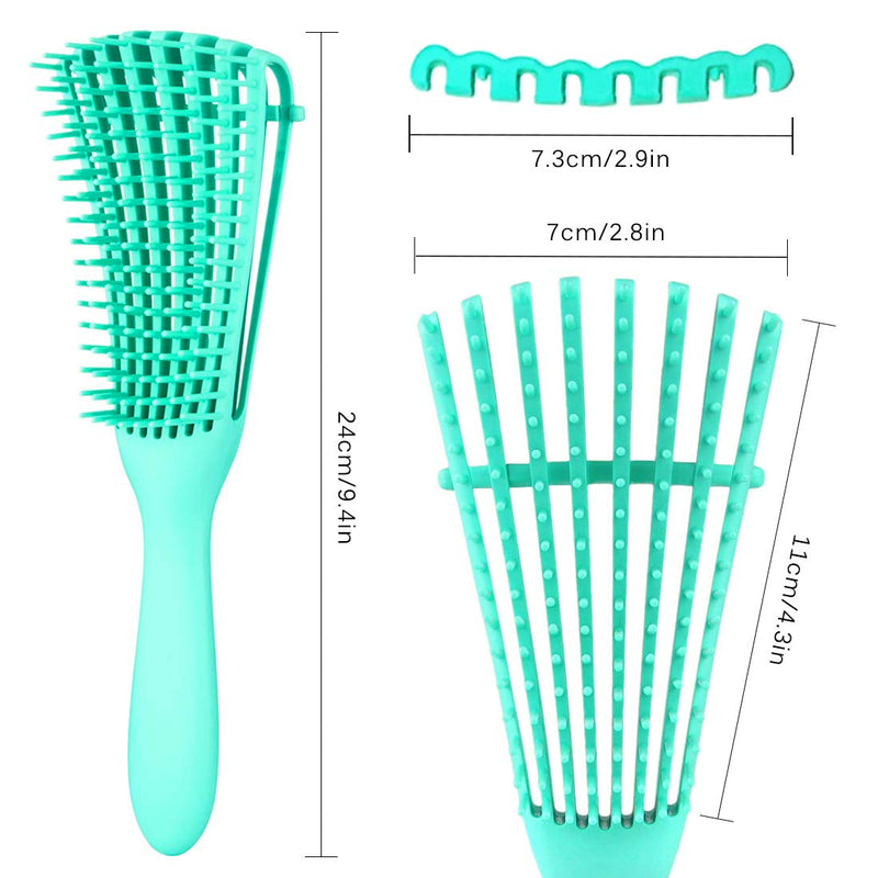 Hair Brush for Afro American/African Textured 3a to 4c Hair, Detangling Brush for Women's Knots, Wet/Dry/Oil/Thick/Long Hair, 4 pcs (Black+3 pcs) Black+3 pcs