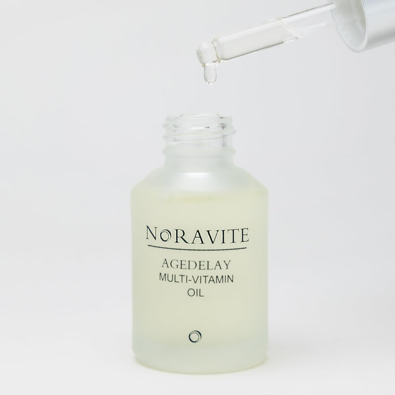 AgeDelay Multi-Vitamin Night Facial Oil - Intensive Skin Tightening Oil & Moisturizer - Nourishes Protects & Rejuvenates - Antioxidant Serum w/Vitamin E, Omega 3,6,9 & Seaweed - 30ml