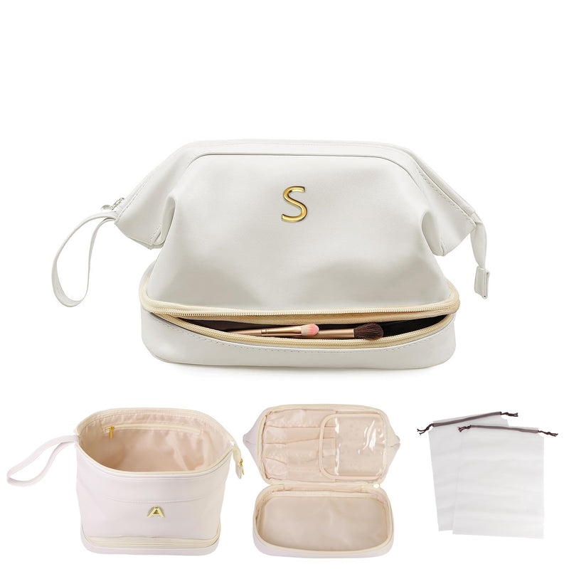 Initial Makeup Bags + Initial Overnight Bag, Gift for Her