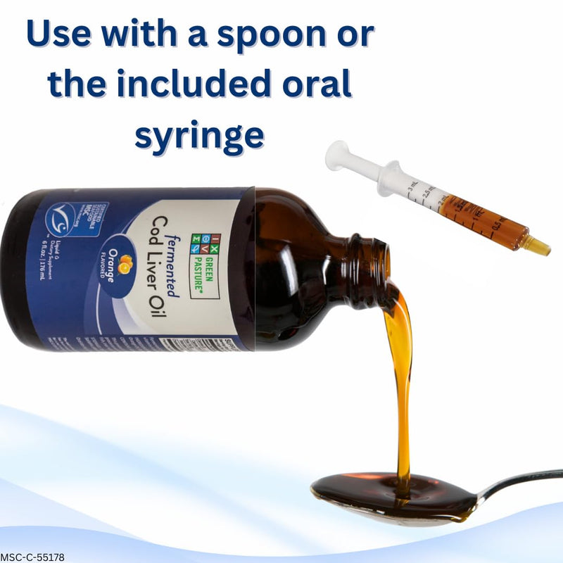 [Australia] - Green Pasture - Fermented Cod Liver Oil Liquid - 6 fl. oz. - Orange 6oz Orange 