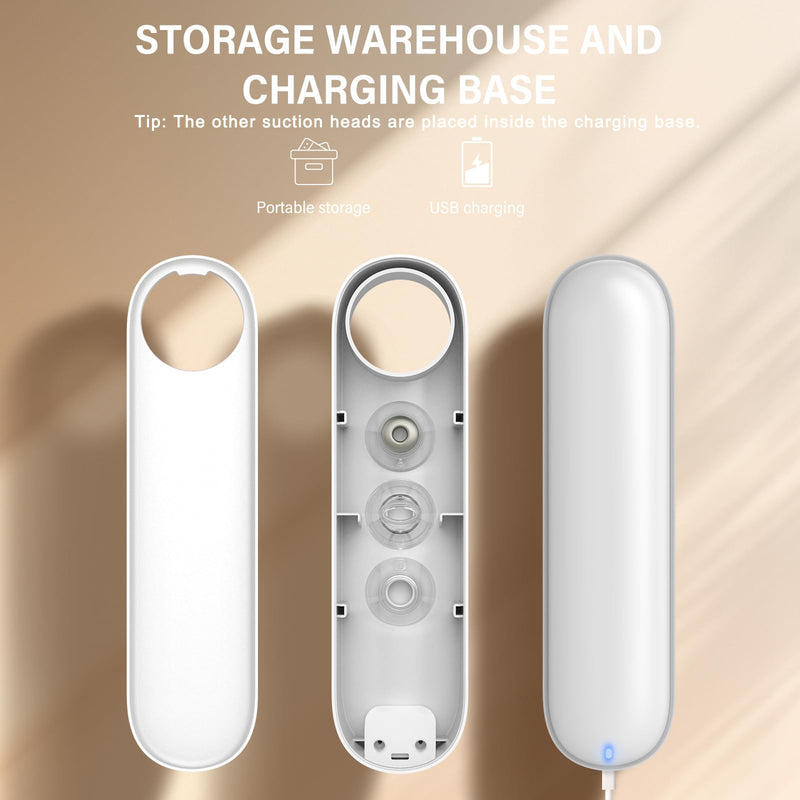 Blackhead Remover Pore Vacuum Kit for Face, 5 Adjustable Suction Levels Blackhead Extraction Tool, Face Suction Pore Cleaner with 4 Suction Heads, 4 Probes for Women & Men (White) White