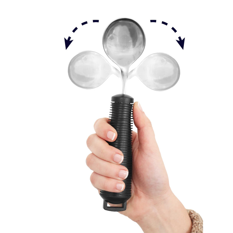 [Australia] - KMINA - Bilateral Adaptive Spoons for Disabled Adults (Adjustable Angle), Bendable, Medical, Curved Arthritic Hands Spoon 