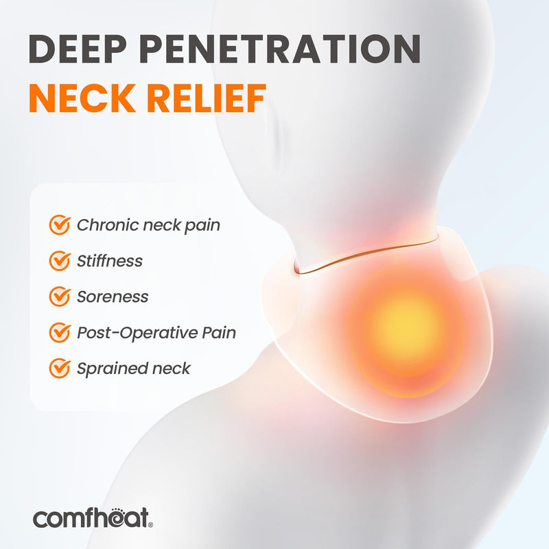 [Australia] - Comfheat USB Neck Heating Pad for Neck Pain Relief Heated Neck Wraps Neck Warmer Hot Compress Heat Packs for Neck Soreness Stiffness Adjustable Temperature Auto Shut Off Neck Heating Pad 