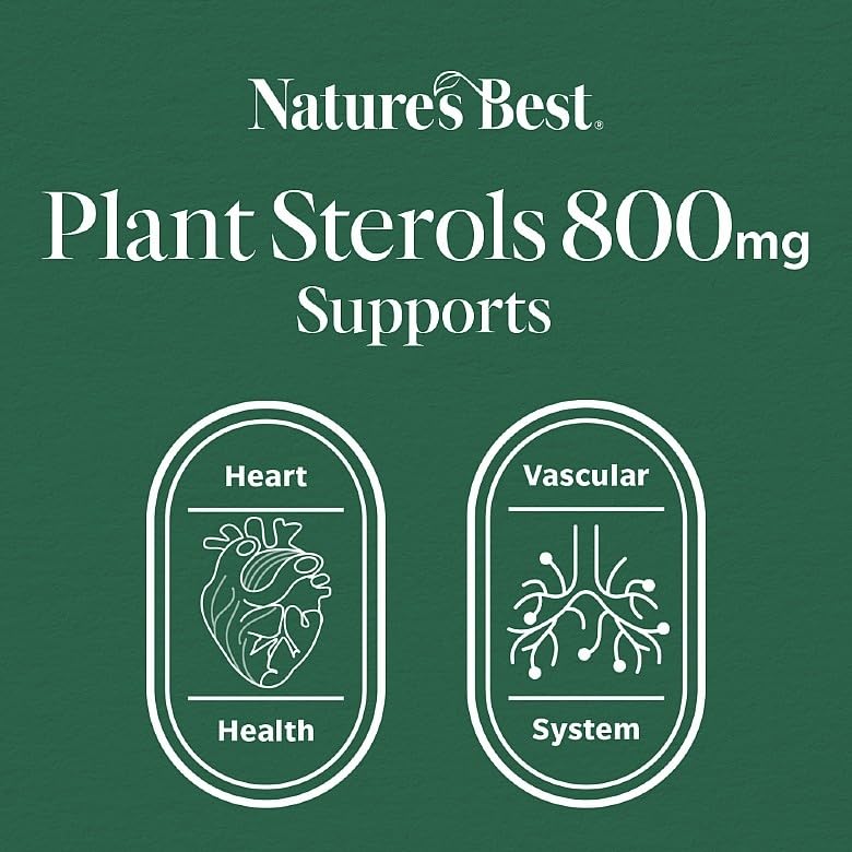Nature’s Best Plant Sterols 800mg - Vegan Cholesterol Support Supplement - Maintains Normal Blood Cholesterol - 90 Tablets (Up to 3 Month Supply)