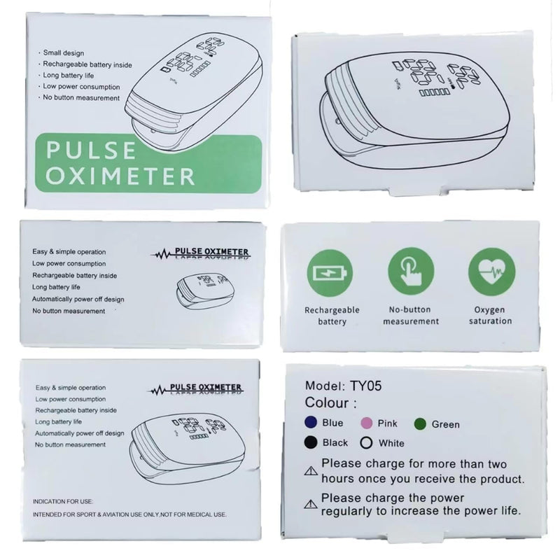 [Australia] - Rechargeable Pulse Oximeter Fingertip Oxygen Monitor Fingertip with SpO2 Pulse Rate and PI RR OLED Precision Fast Oximeter SpO2 Reading Outdoor Sports Home (Black) 