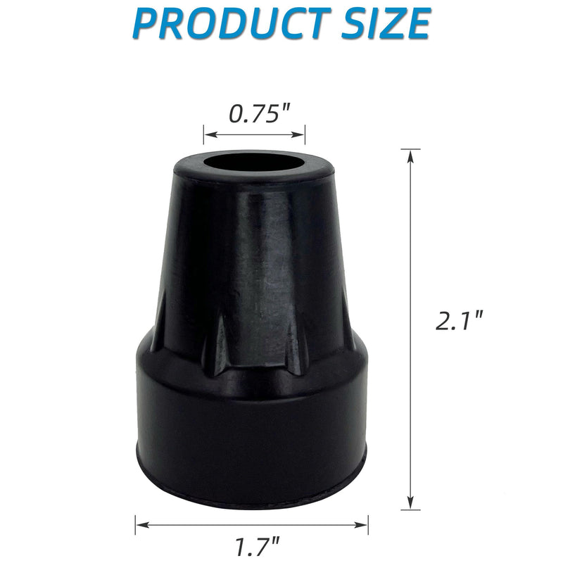 [Australia] - Replacement Cane Tips, 3/4 Inch, Black. 0.75 Inch (Pack of 2) 