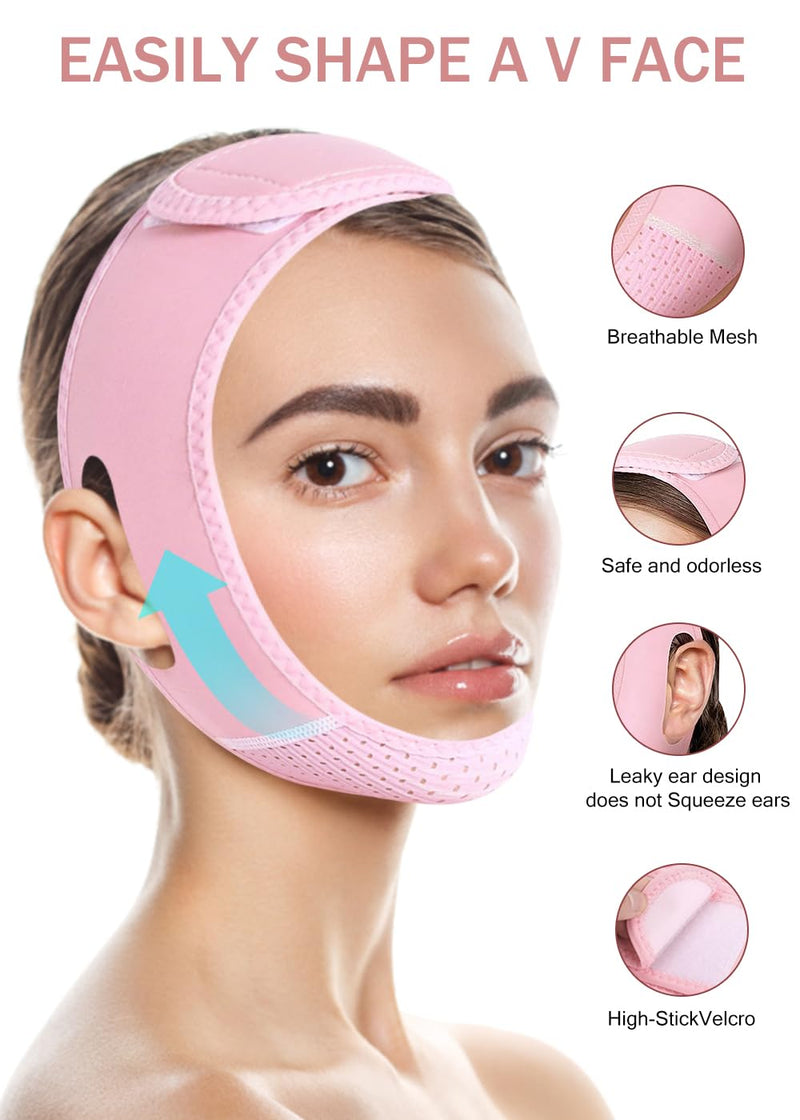 [Australia] - Chin Strap for CPAP Users, Chin Strap for Snoring, Anti Snoring Devices Adjustable, Chin Strap for Men and Women to Stop Snoring, Pink QQ1 