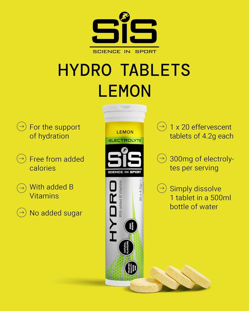 SiS Hydro Electrolyte Tablets - Effervescent Hydration - Virtually Calorie‑Free - Informed‑Sport Certified - Dissolves in 500ml Water - 20 Tabs Per Tube (4 Tubes, Mixed Bundle) 1 count (Pack of 4)