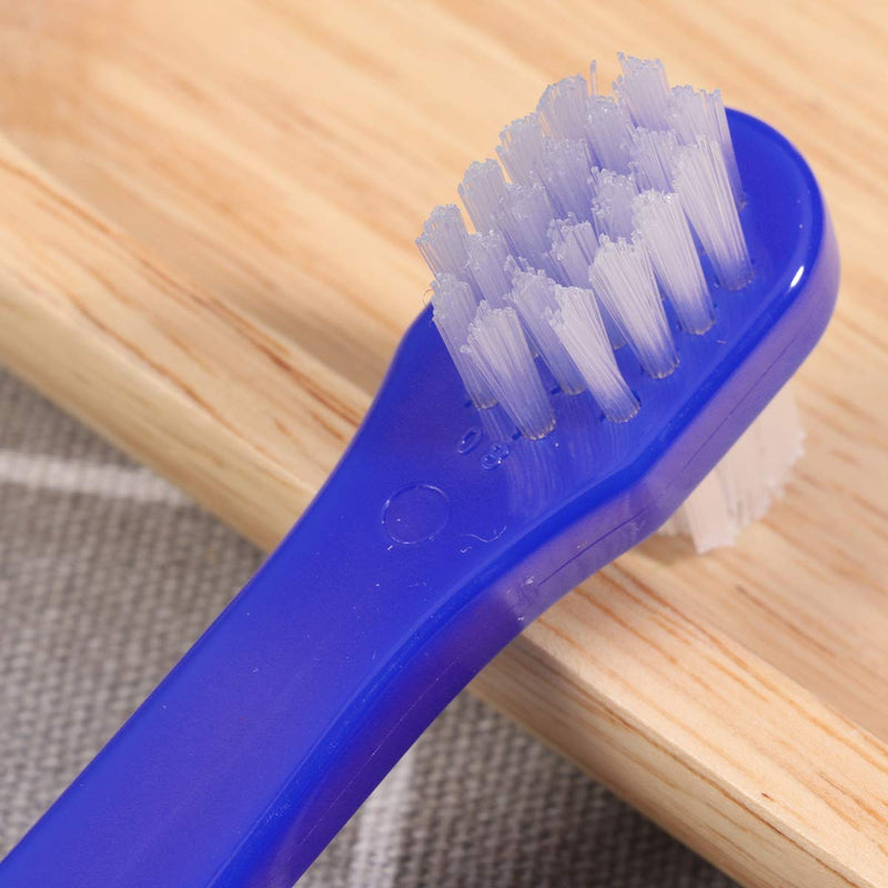 [Australia] - Healifty Prosthesis Brush Double-Sided Cleaning Brush Pack of 2 (White and Blue) 