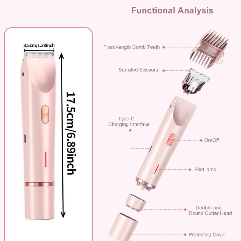 [Australia] - Bikini Shaver,Bikini Trimmer for Women,2 in 1 Electric Razors,Dual Head Shaver for Leg Arm Body Grooming Tool,Silky and Painless and Efficient Cleaning Purple 