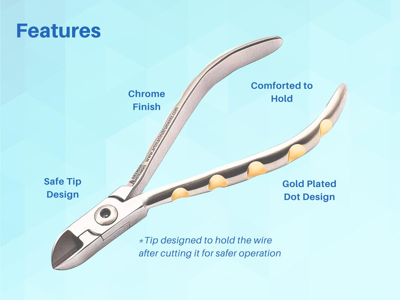 [Australia] - ARTMAN INSTRUMENTS Braces Wire Cutter ‚Äì Orthodontic Dental Tool Pliers with Tungsten Carbide Inserts, Gold-Plated Handle, Autoclavable, Durable Cutting Edge 