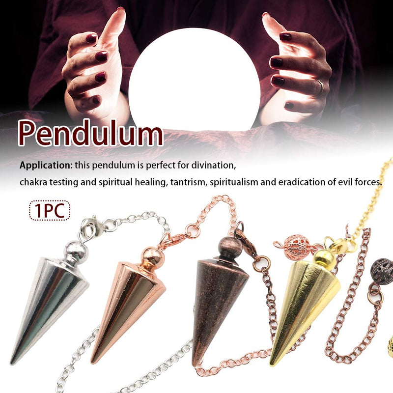[Australia] - Hahhhha Copper Pendulum for Divination Spiritual Point Reiki Copper Cone Pendant Divination Healing Dowsing Pendulum Metal Pendulum Spiritual Point Pendulum Rose Gold 