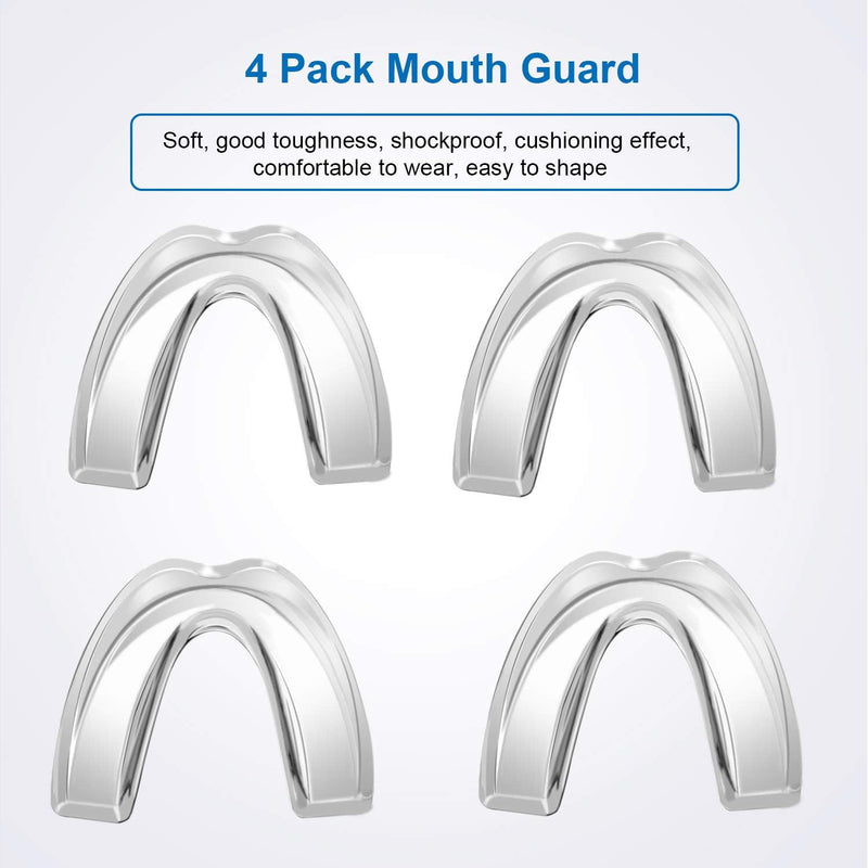 [Australia] - 4 Pack Kids Mouth Guard for Grinding Teeth, Night sleep Teeth Guards, Eliminates TMJ & Teeth Clenching, Stops Bruxism, Teeth Whitening Tray, Sport Athletic Mouth Guard (kid Size only fit for kids) 