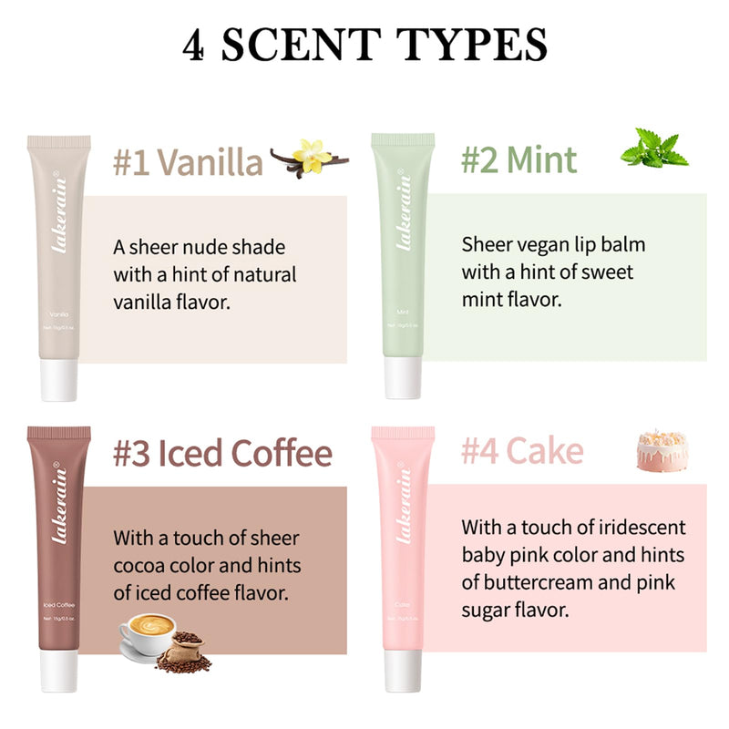 2Pack Summer Lip Balm, Nourishing Lip Butter Glossy Balm, Lightweight Non-Sticky Formula, 2 Trending Shades Vanilla Cake, Daily Hydrating Lip Care for Women & Teens Vanilla+Cake