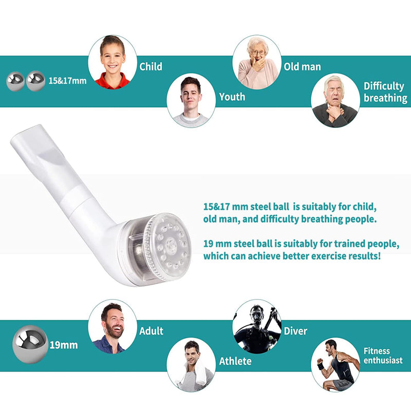 [Australia] - BOKANG Flutter Valve Breathing Exercise Device for Lungs, Breathing Trainer, Flutter Valve Device, Equipped 3 Balls, with Lanyard and Storage Bag, Suit for Lung Rehabilitation Clients and Exerciser 