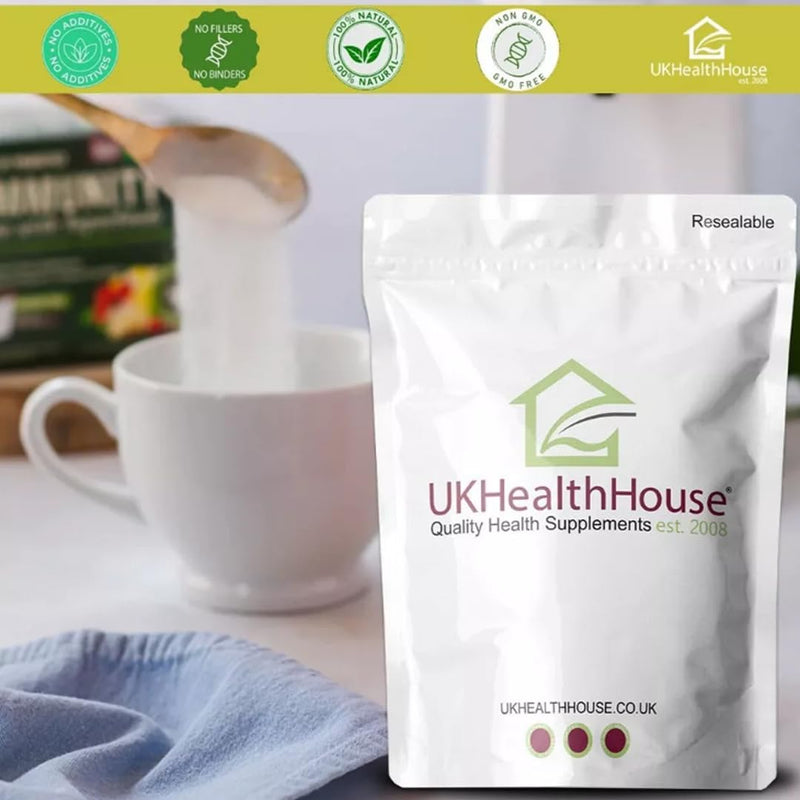 UKHealthHouse Inulin Prebiotic Fibre Powder – 100% Pure Chicory Root Powder Fructo Oligosaccharide (FOS) Supplement | Natural Prebiotic for Gut Health, Digestion & Bloating Support – 100g