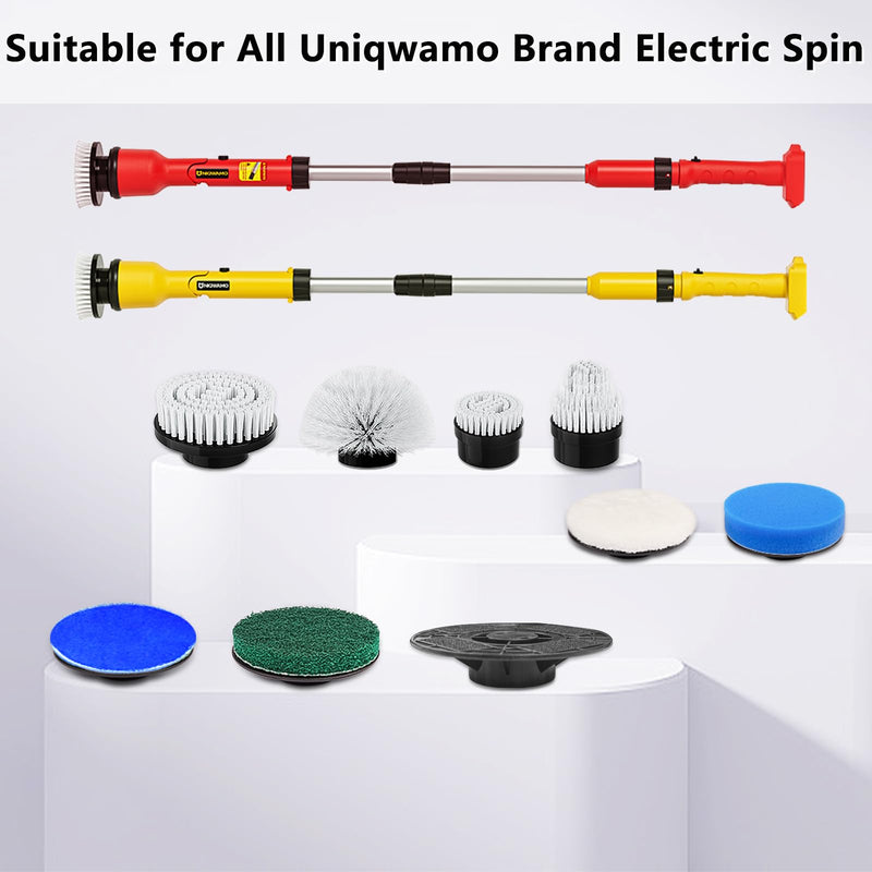 Replaceable Brush Heads Set, 9 Pack Brush Heads for Electric Spin Scrubber, Brush Heads for Uniqwamo Battery Powered Scrubber, Electric Shower Scrubber for Cleaning Bathroom, Kitchen, Car