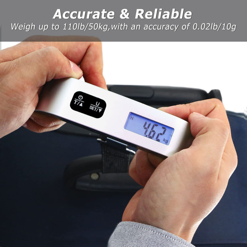 travel inspira Upgrade Larger Travel Money Belt with Anti-Theft Zipper with RFID Blocking Luggage Scale, Portable Digital Hanging Baggage Scale