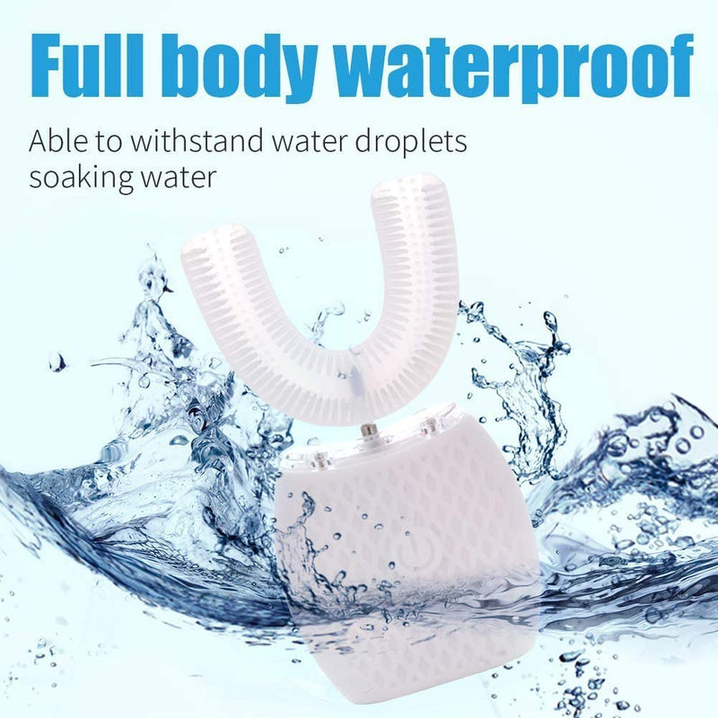 Ultrasonic Automatic Toothbrush for Adult, 360° Electric Sonic Toothbrush Teeth Whitening Kit with Automatic Timer, Wireless Charging Washable Travel Or Home (White, 1) White 1 Count (Pack of 1)