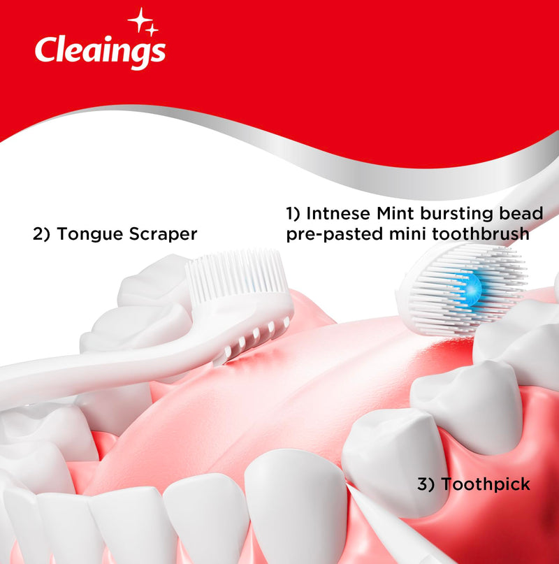 [Australia] - cleaings¬Æ Disposable Toothbrushes with Toothpaste Mini Travel Oral Care, 4-in-1 (Mini Brushes+Toothpaste+Tongue Scraper+Pick) Portable for Work,Camping Essentials(Intense Mint), 24 Count (Pack of 1) Intense Mint 