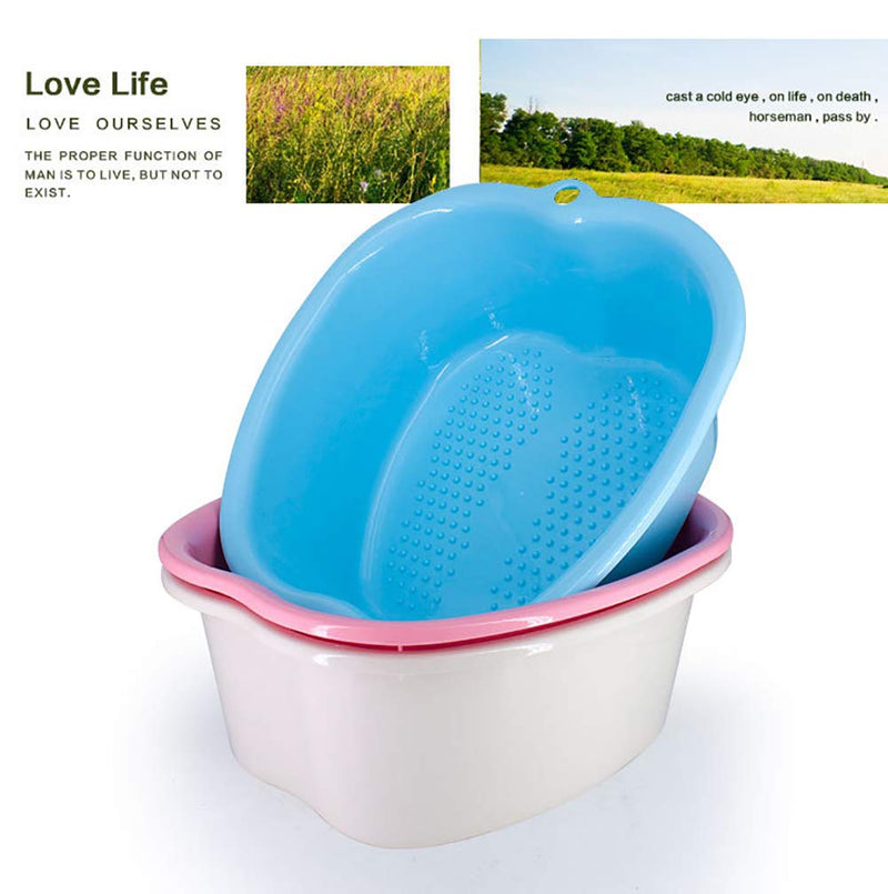 Large Plastic Foot Basin Bath Spa Tub Massage for Soaking Foot,Toe Nails, and Ankles,Pedicure,Improved Sturdy Portable Tub-Blue Blue