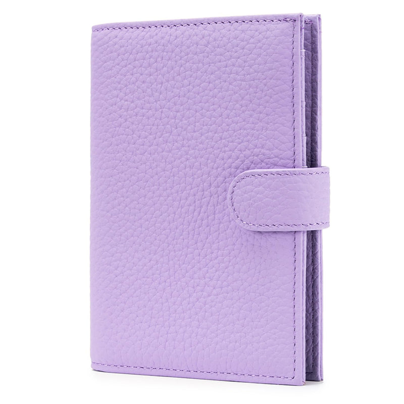 Karmiir RFID Blocking Small Leathear Coin Wallet & RFID Blocking Leather Passport Wallet, Light Purple(Same Color&Material)