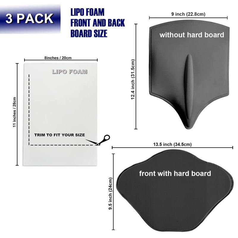 [Australia] - 3 Pack Lipo Foam Ab Board Post Surgery Liposuction Abdominal Compression Board BBL Lumbar Molder Backboard for Liposuction 
