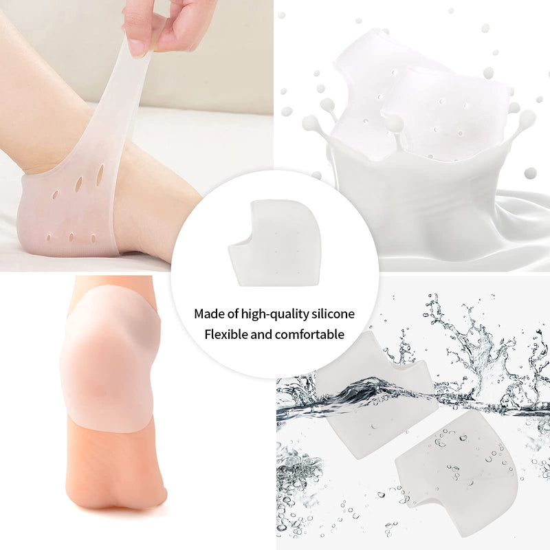 [Australia] - 2 pairs of silicone heel protection, heel socks, gel heel protection, heel wrap, adjustable, breathable, transparent 