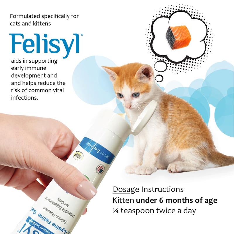 [Australia] - L-Lysine Gel for Cats (5oz) ‚Äì Supports Immune, Respiratory, and Eye Health. Eases Sneezing, Runny Nose, and Watery Eyes. Tasty Salmon Flavor - Made in The USA (2 Pack) 2 Pack 