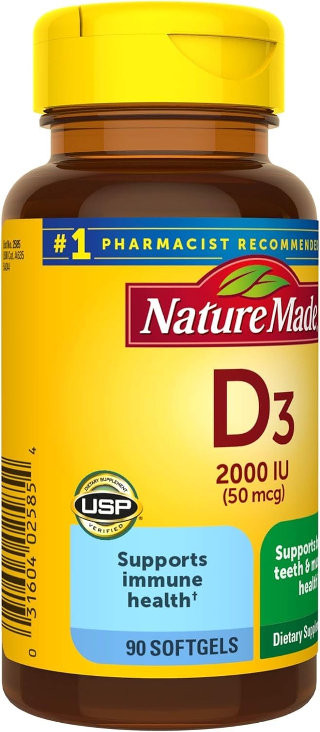 Nature Made Vitamin D3 2000 IU Liquid Softgels 90 ea (Pack of 3) 90 Count (Pack of 3)